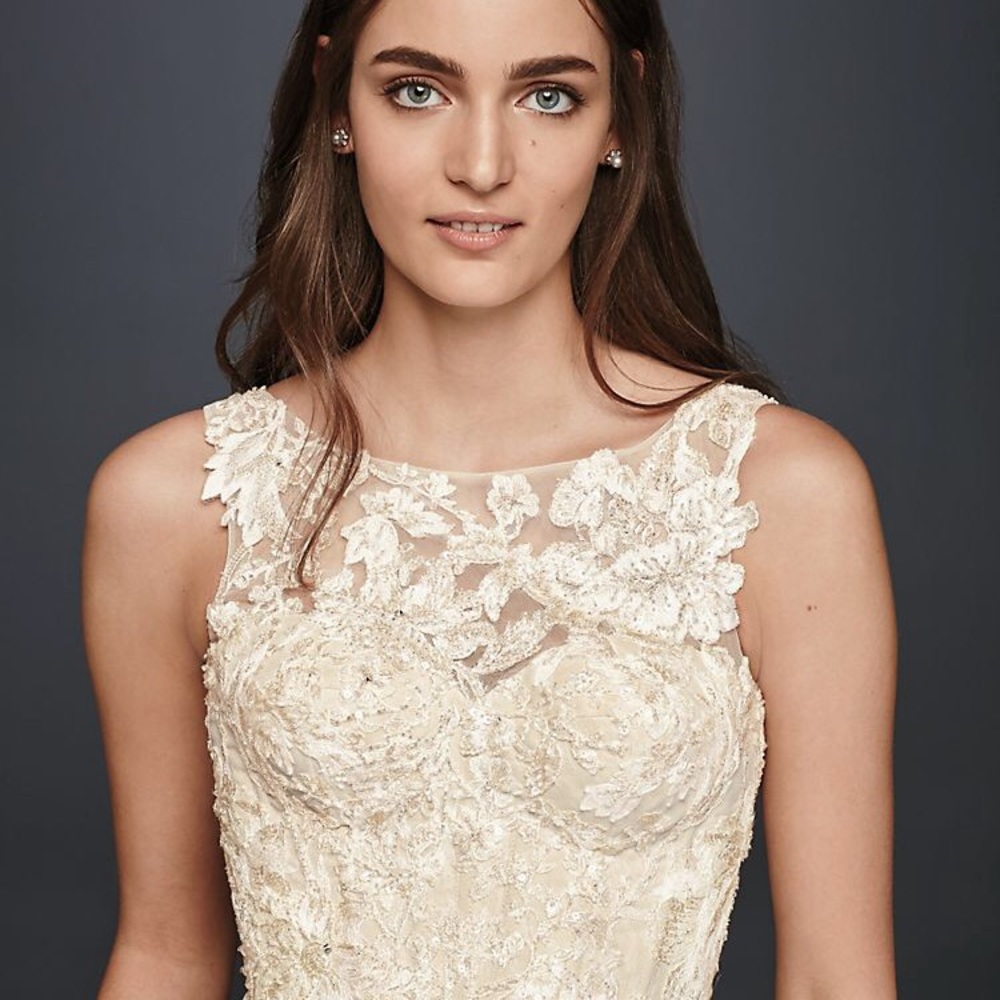 OLEG CASSINI HIGH NECK TANK LACE DRESS
CWG658 - Picture 4 of 7